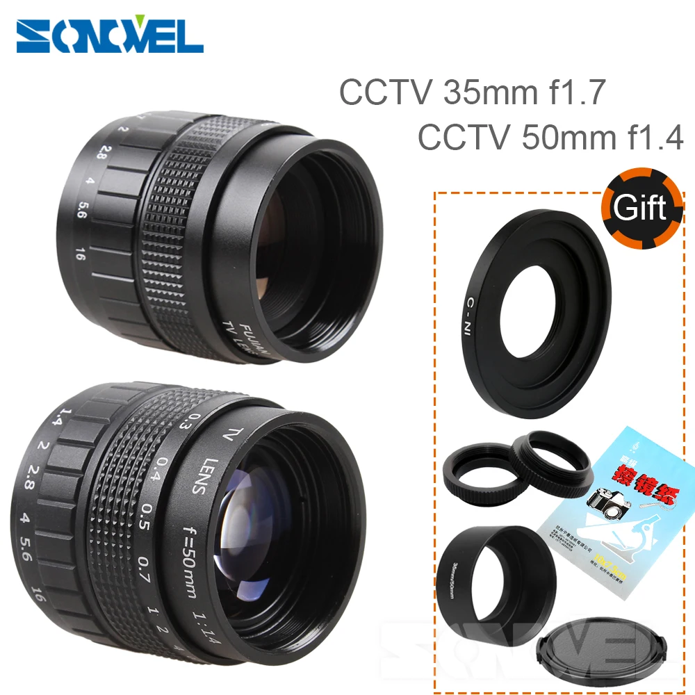 Фуцзянь 35 мм F1.7 CC объектив для телевизора + 50 f1.4 TV Объектив C крепление Nikon 1 AW1 S1 S2 J5