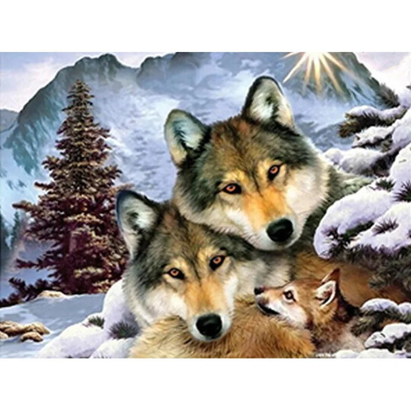 

Icon Diamond Embroidery Wolf Mosaic Crystal 5D Cross Stitch Square Drill Diamond Painting DIY Sticker Decoration Paintings room