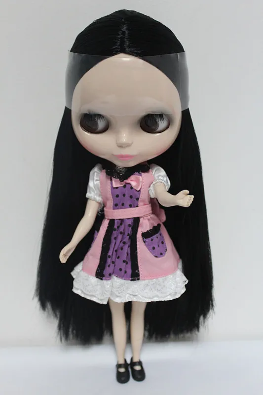 Кукла Blygirl Blyth с черными прямыми волосами нормальное тело 7 суставов № 6852 1/6 кукла