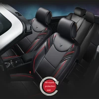 5 seats 6d luxury pu leather car cushion seat covers car styling full surrounded frontrear cushion black all seasons