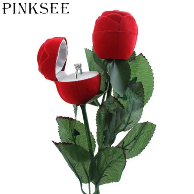 PINKSEE 1 шт. коробка для хранения ювелирных изделий в виде красной розы