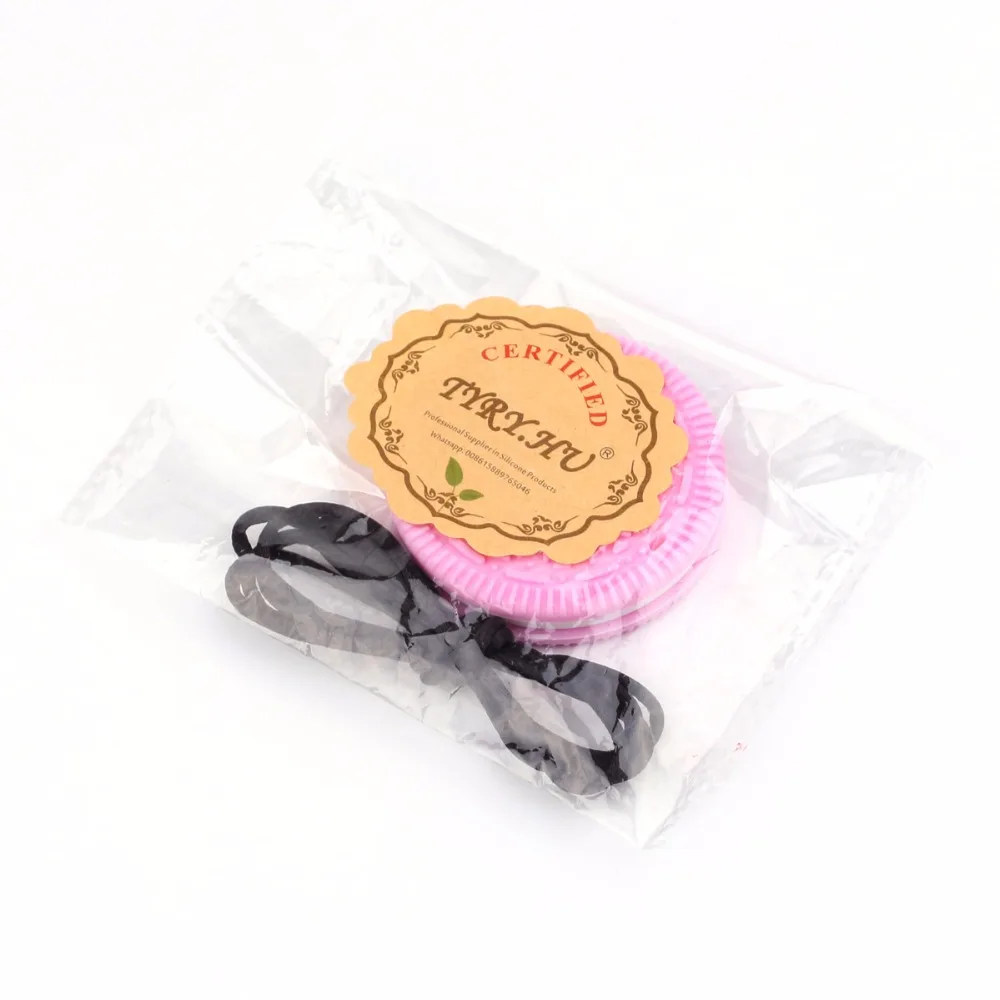 TYRY.HU-Mordedor redondo de silicona para dentici&oacute;n, Mordedor de silicona de grado alimenticio, collar de juguetes para beb&eacute;s, roedores sin BPA, 1 pieza-5