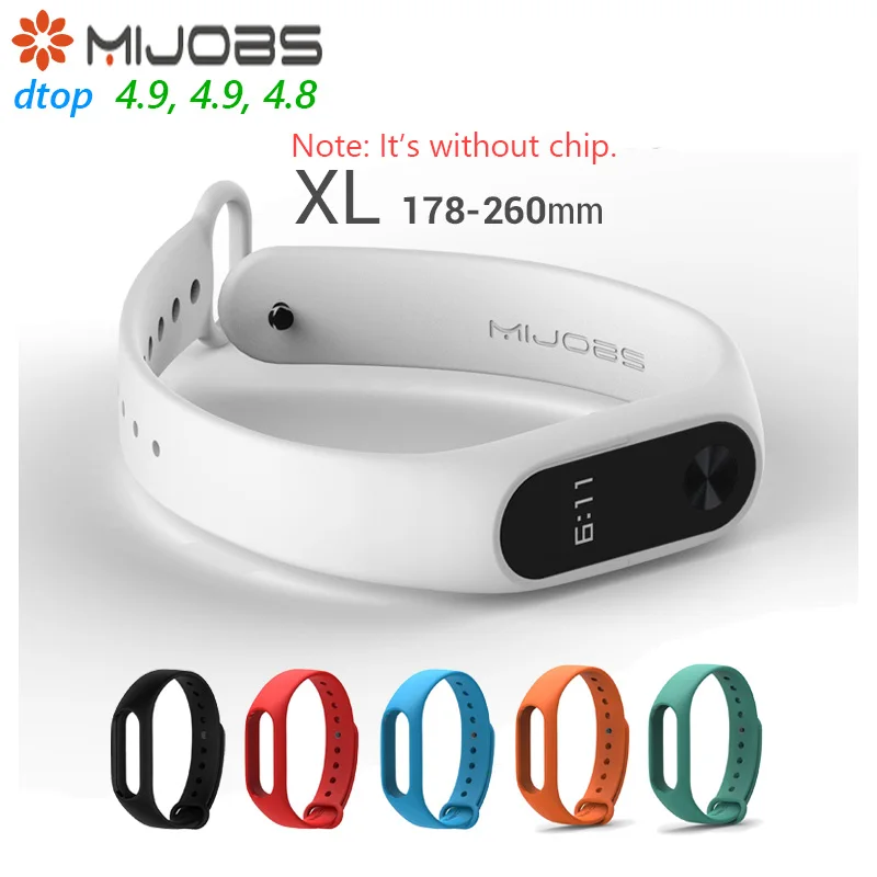 Оригинальный длинный ремешок Mijobs XL для Xiaomi Mi Band 2 несколько сменных браслетов на