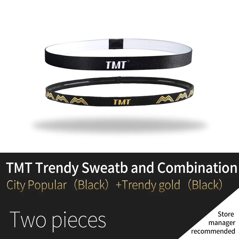 BLACK TMT силиконовая Нескользящая спортивная повязка на голову эластичная повязка на голову подкладка Sweatband лента для волос при занятиях йогой для тенниса баскетбола бег тренажерный зал-унисекс - Цвет: BLACK