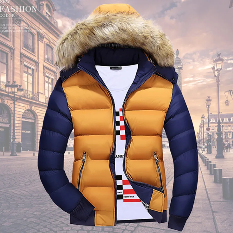 Мужская зимняя куртка с капюшоном меховой подставкой|men winter jacket|mens jackets fashionmens fashion