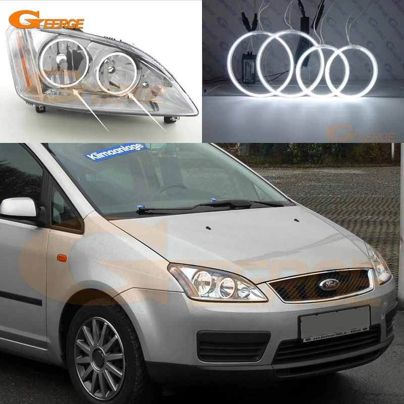 Для Ford Focus C-Max 2003 2004 2005 2006 2007 галогенные фары отличное Ультра яркое освещение ccfl ангельские глазки комплект