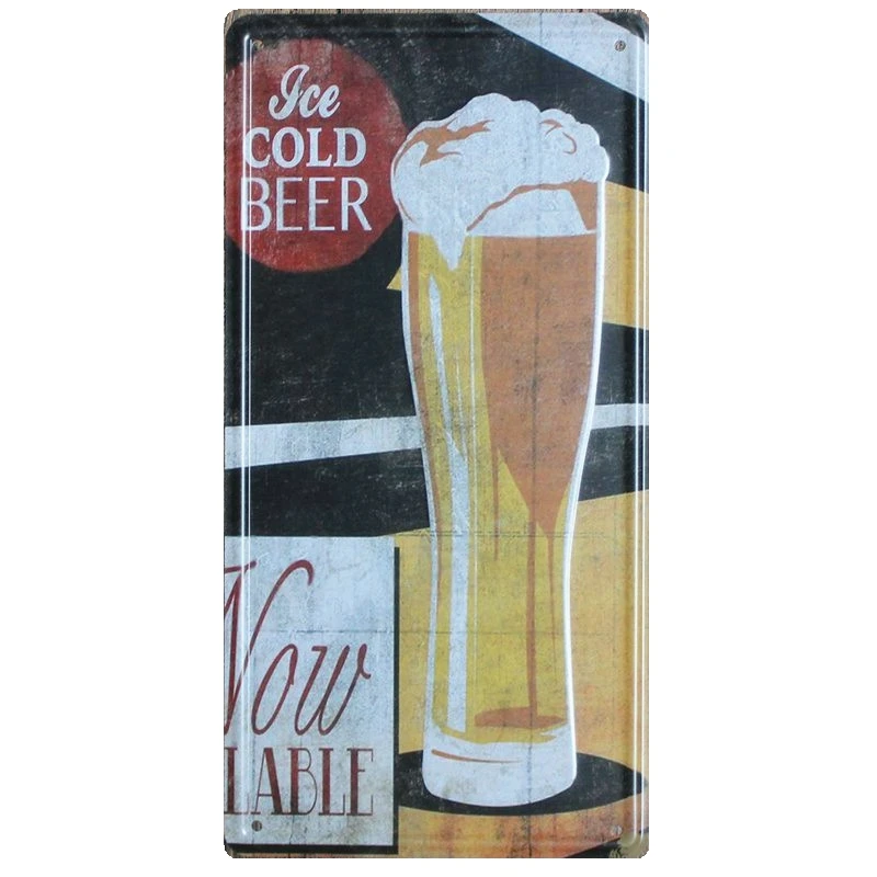 

Vintage BEER Metal Tin Signs Decorative Beer Plates Retro ART Poster Metal Painting For Bar Cafe Home Wall Decor Pictures N056