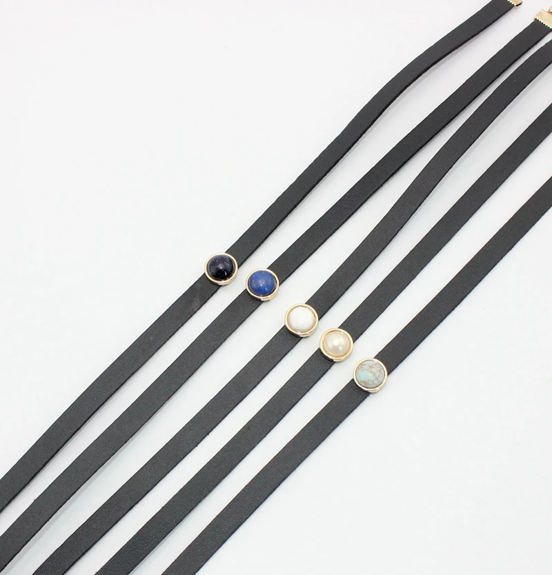 Модное черное ожерелье из искусственной кожи ювелирные изделия ожерелья