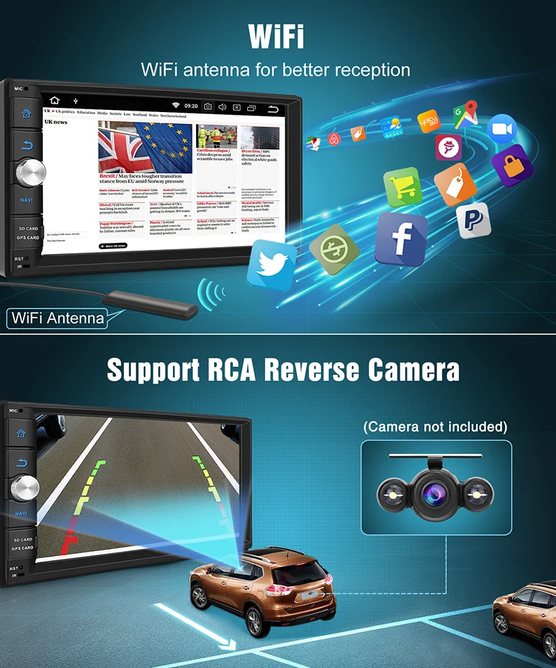 Тыква 2 Din 7 ''Android 8 0 универсальный автомобильный Радио нет dvd плеер Qcta Core gps