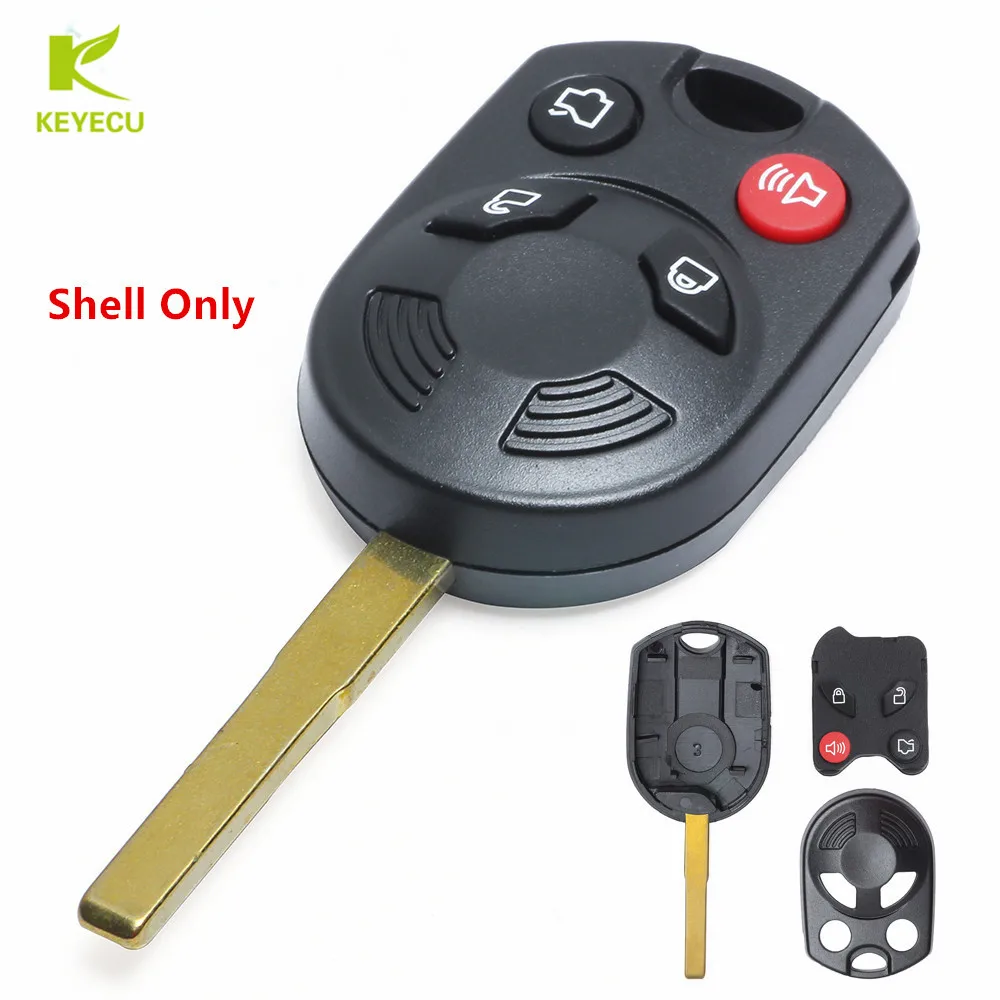 KEYECU Замена новый 3 + 1 кнопка Uncut дистанционного ключа оболочки чехол Fob для Ford Escape C