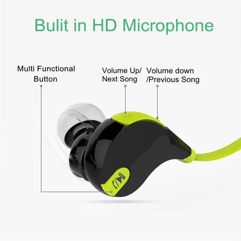 10 шт. QY7 Беспроводная Спортивная стерео гарнитура Bluetooth V4.1 наушники HIFI в ухо наушники-вкладыши для мобильного телефона