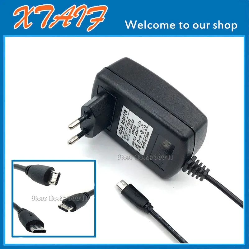 1PCS AC 100V-240V High quality DC 5V 2.5A 2500mA Micro USB Charger for Tablet PC Power Adapter Supply EU plug