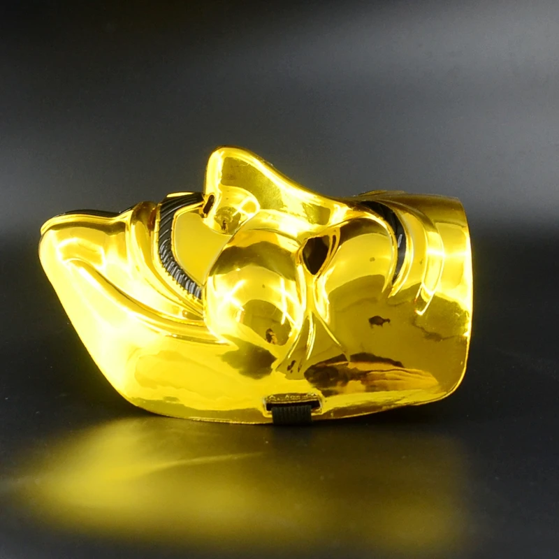 5 шт./лот Золотая анонимная Маска Гая Фокса костюм V для Вендетта маска|gold metal|gold