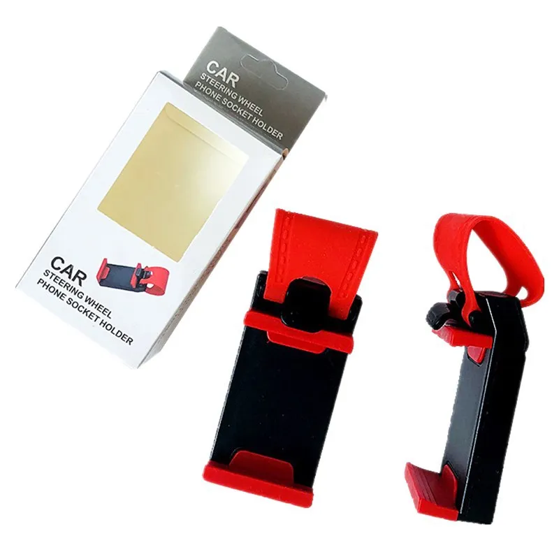 Car Holder Steering Wheel Clip Mount Cell Phone Mobile Holder Universal For IPhone Support Bracket Hang-up Mobile Phone Seat