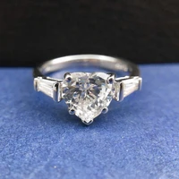 hutang fine 925 sterling silver wedding heart ring 2 55ct aaaaa cubic zirconia cz rings for women party engagement jewelry