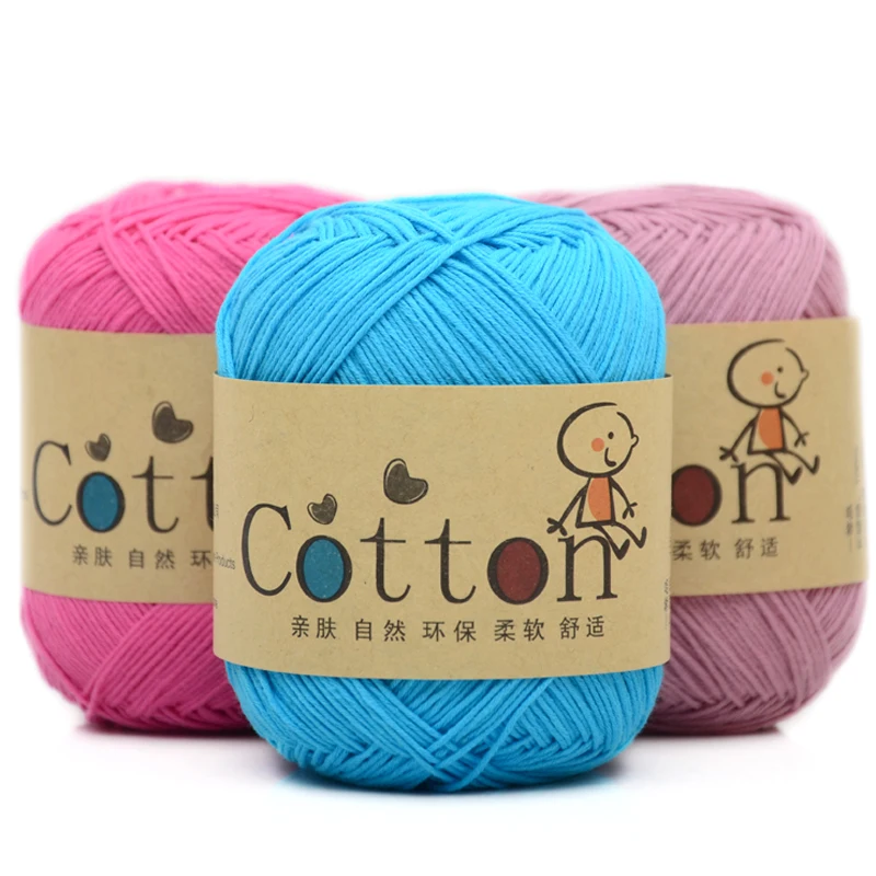100% хлопок пряжа ручного вязания для ребенка свитер шарф шапка 50 г/шар бесплатная