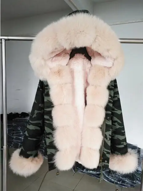 Короткая женская верхняя одежда, толстая теплая куртка с воротником из натурального Лисьего меха, теплая парка из искусственного меха, зимняя куртка - Цвет: Color 3