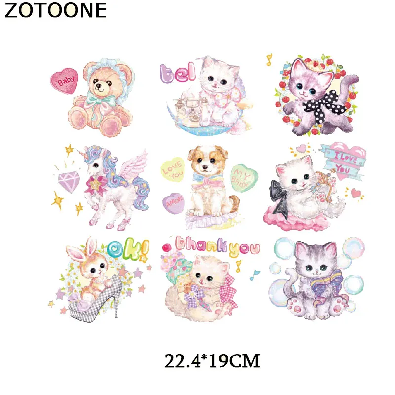 ZOTOONE Симпатичные различные Мультяшные животные DIY патчи утюг на передачи детская одежда мешок цветок украшение моющиеся теплопередачи