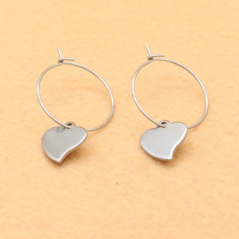 

316 L Stainless Steel Inner Diameter 20mm Round Shape Hoop Earrings With Charms Never Fade And Allergy Free