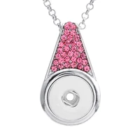 hot sale 127 rhinestone 18mm snap button necklace pendant necklace interchangeable charm jewelry for women gift