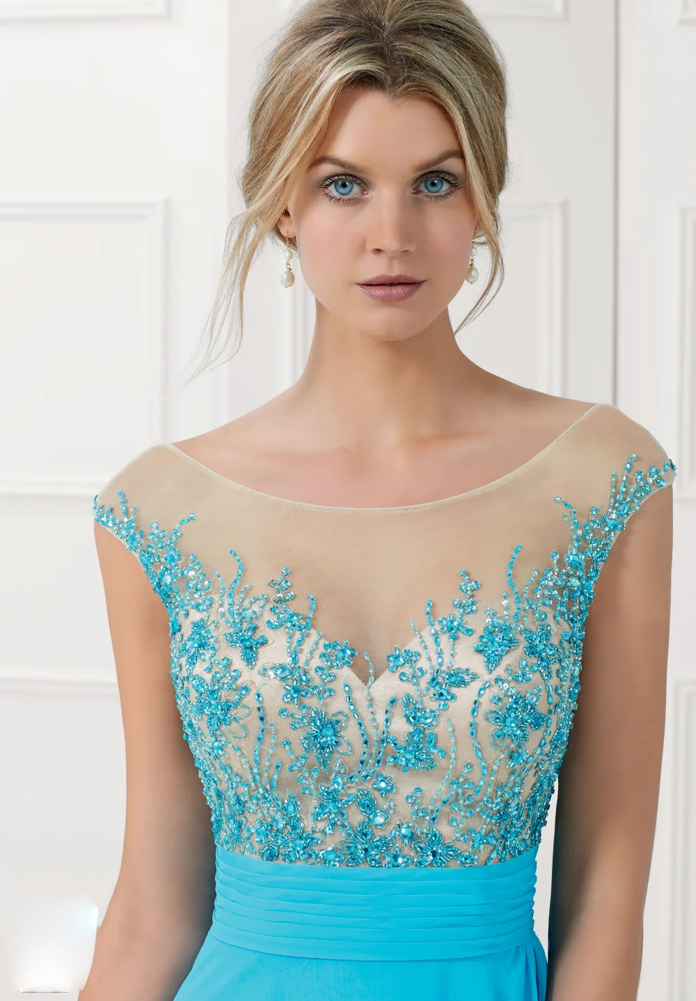 Новое Прибытие Вечерние Платья Длинные 2017 сшитое Coral Sexy Шифон Милая Для Свадьбы |