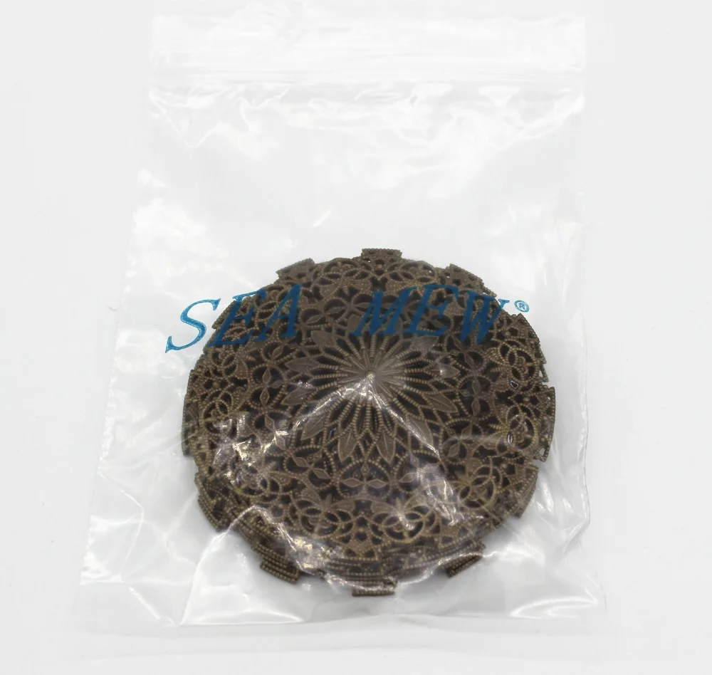 SEA MEW 10PCS 56mm Metal Copper Filigree Flowers Connectors Hollow Out Charm For Jewelry Making | Украшения и аксессуары
