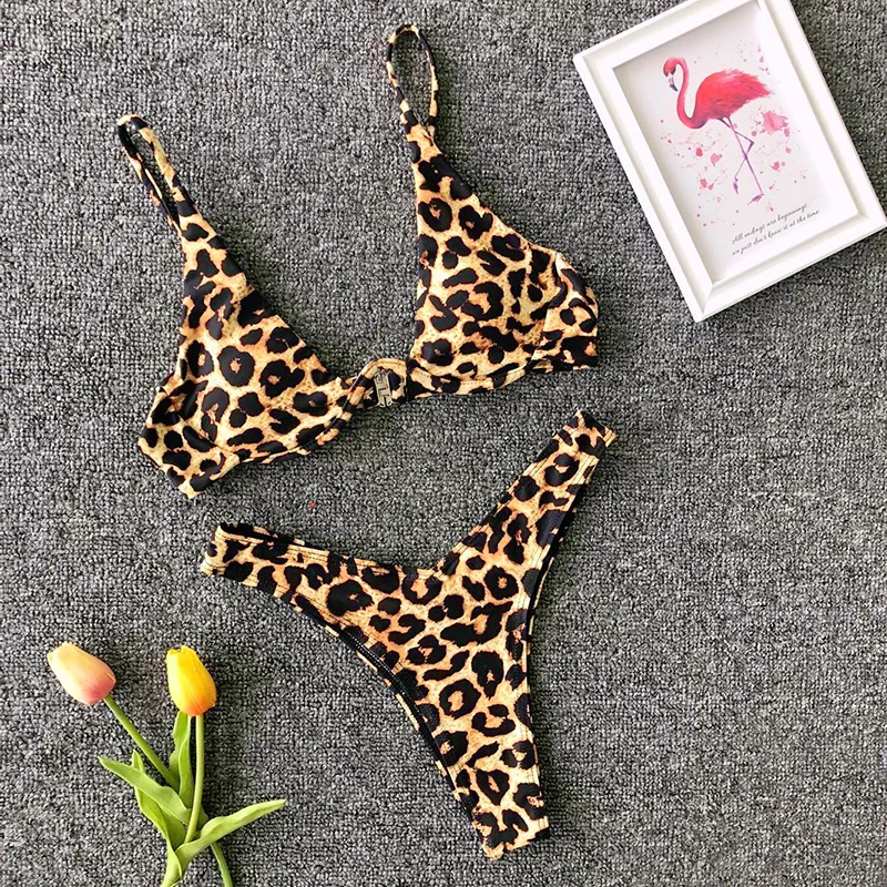 Push up Snake print bikini 2019 new two-piece suit Deep v-neck micro swimsuit female bathing sexy swimwear women Bikini set |