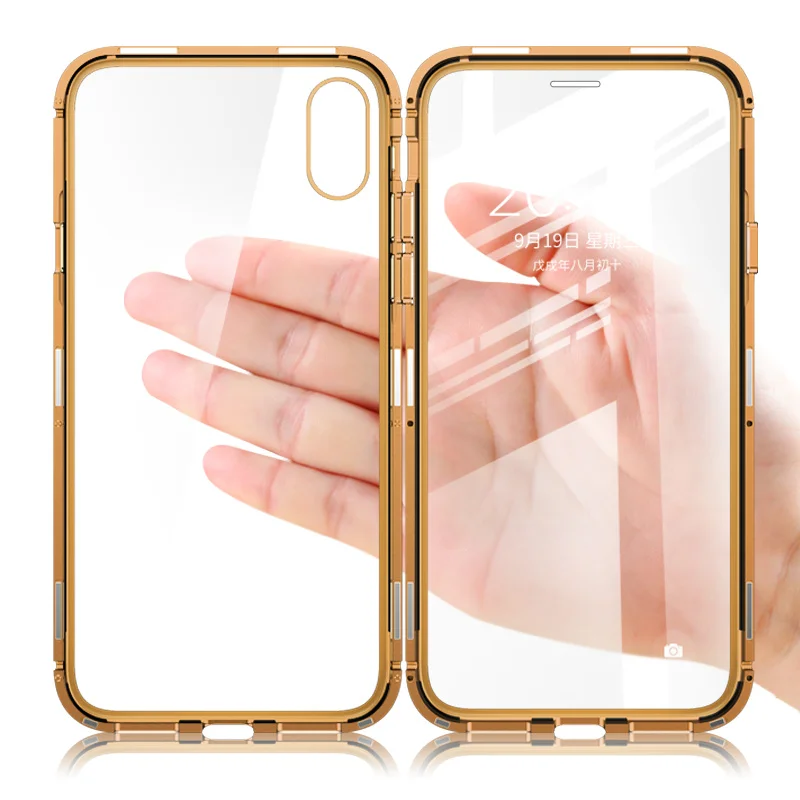 Магнитный чехол Suntaiho для iPhone XS Max с двойным закаленным стеклом магнитный