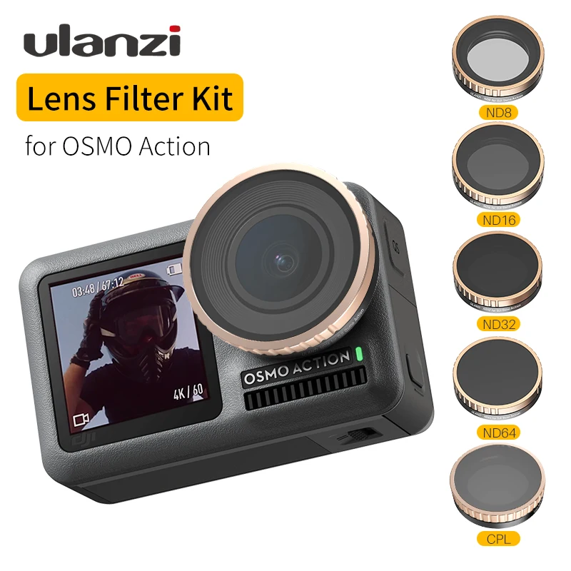 Фильтр Ulanzi CPL ND для Dji Osmo Action ND8 ND16 ND32 ND64 оптический стеклянный фильтр экшн камеры