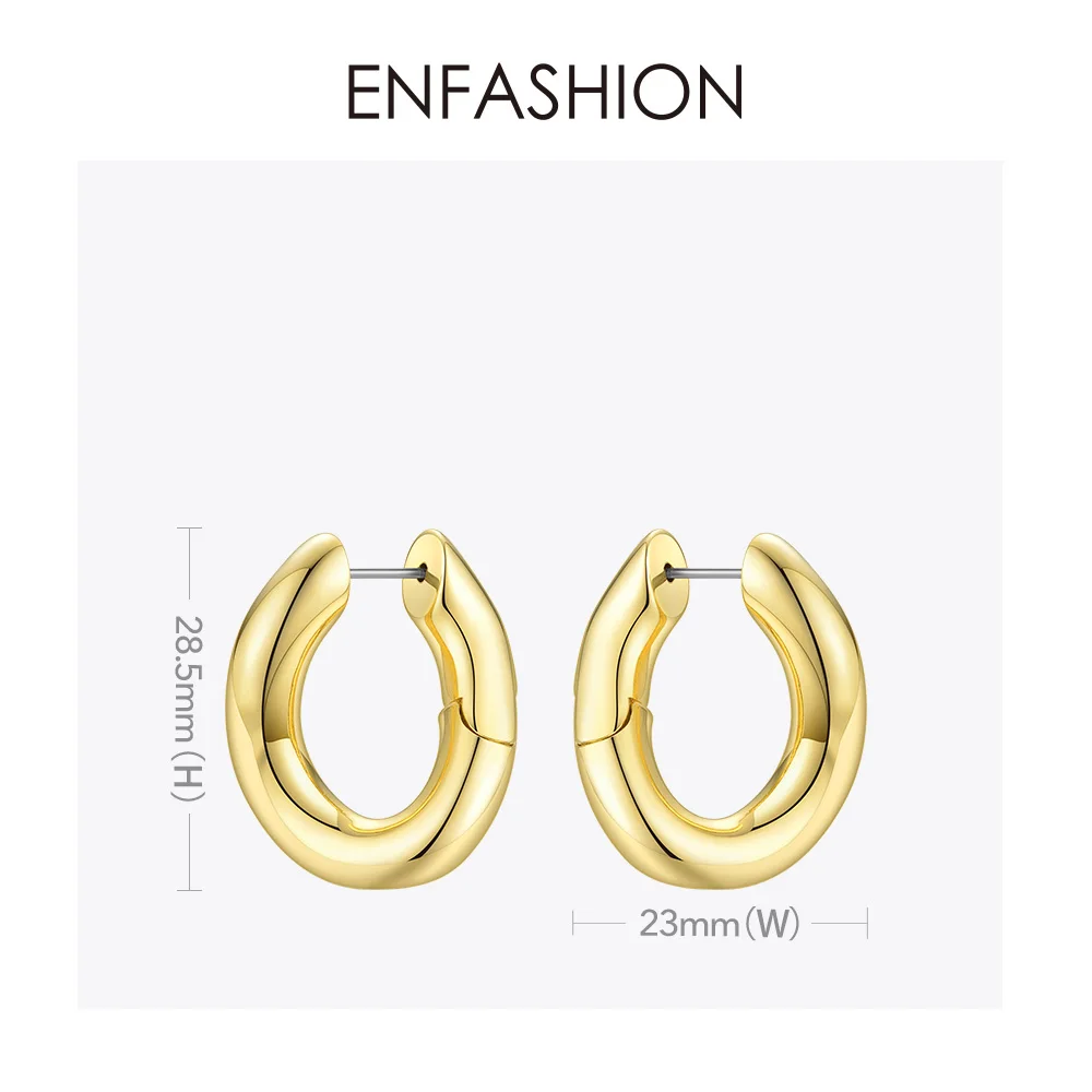 ENFASHION панк звено цепи серьги в виде колец, для Для женщин маленький золотого цвета круг обручи серьги Модные украшения сиреневого цвета De Moda EC1044