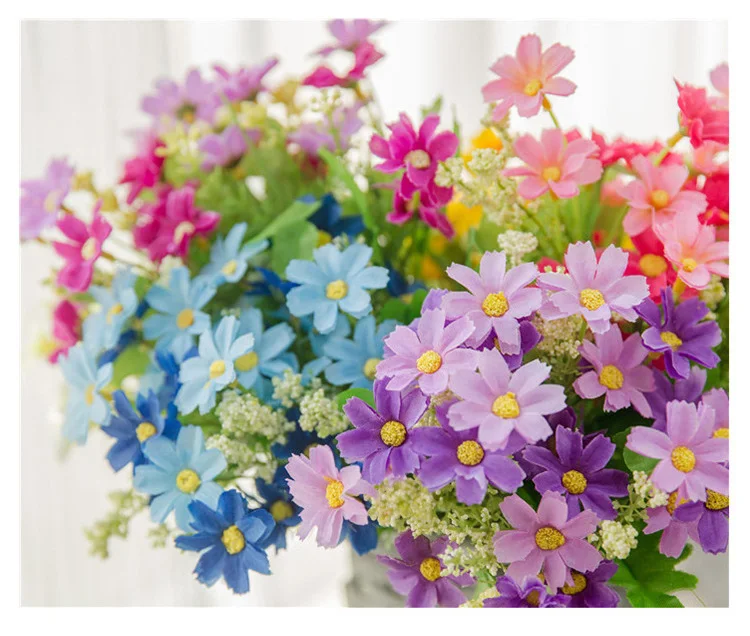 7 branch 1 Bouquet 28 heads cute silk daisy artificial decorative flower wedding flower bouquet home room table decoration
