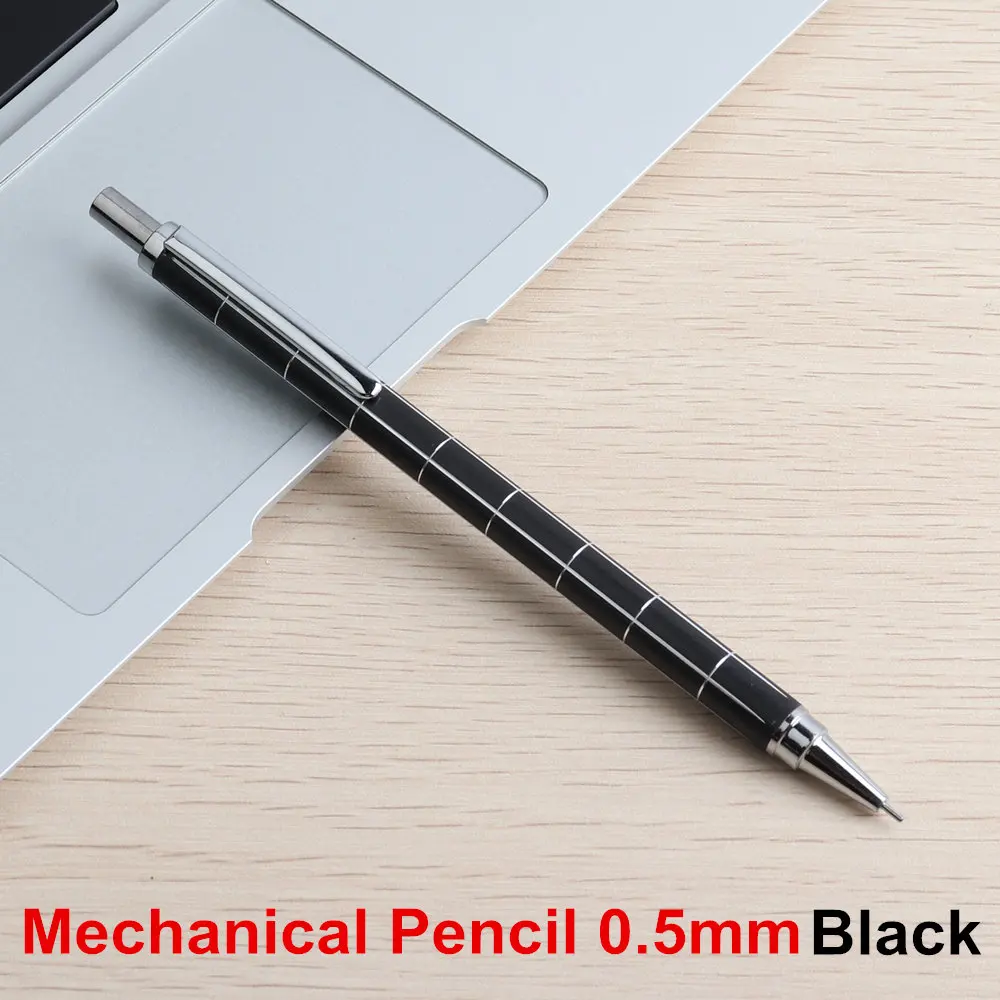 Black Writing 0.5mm GENKKY милый механический карандаш 0,7 и 0,5 мм механические карандаши металлический корпус офиса и школы канцелярские письменные принадлежности - Цвет: Black Writing 0.5mm