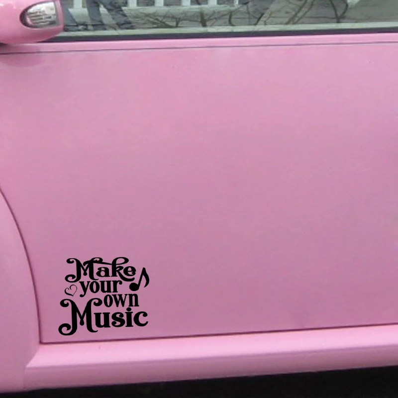 QYPF 16CM*13.4CM Funny Car-styling Make Your Own Music Vinyl Car Sticker Decal Black Silver C15-3267 | Автомобили и мотоциклы