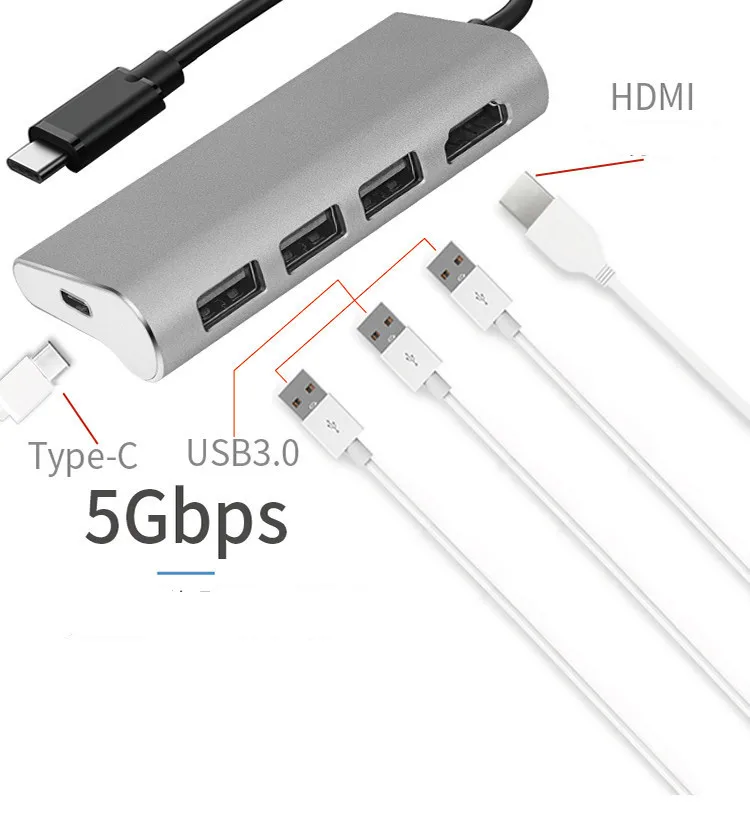 Baolyda USB C многопортовый адаптер до 3 0 концентратор HDMI Thunderbolt для MacBook Pro huawei P20