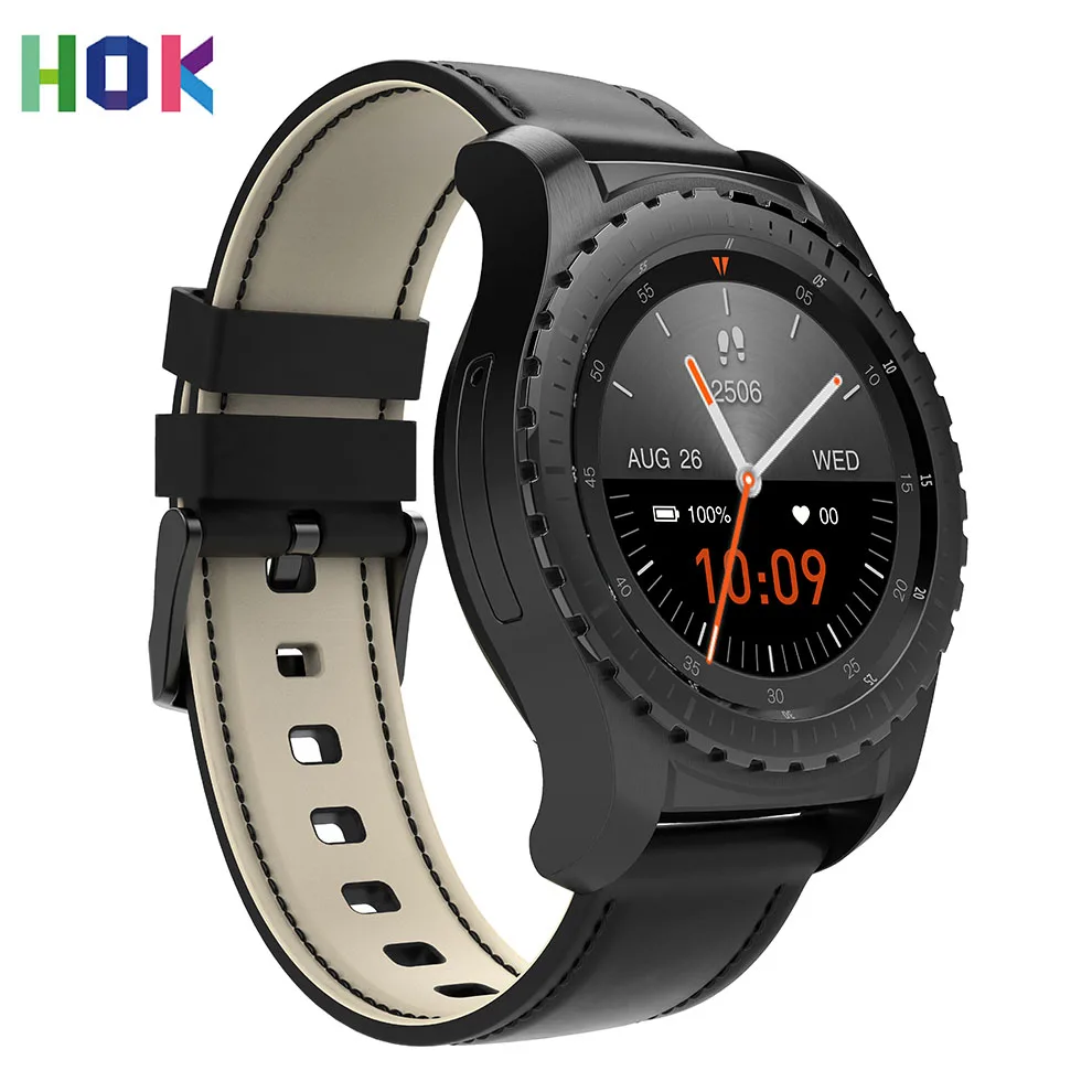 HOK HK28 Bluetooth 4 0 Смарт часы Поддержка sim карта TF монитор сердечного ритма шагомер MTK2502