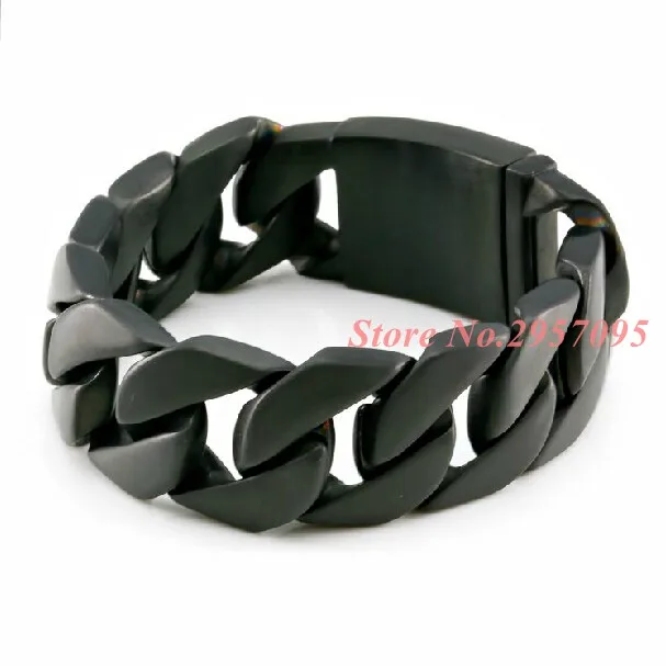 Мужские украшения в стиле панк черные браслеты из нержавеющей стали шириной 24 мм