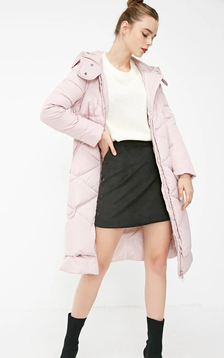 Vero Moda пуховик женский с капюшоном съемный рукав боковая молния плед длинный пуховик для женщин | 318312502