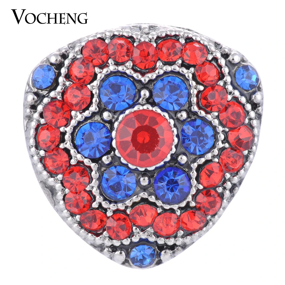 

Vocheng Ginger Snap Button 18mm 3 Colors Bling Crystal Flower Interchangeable Jewelry Vn-1298