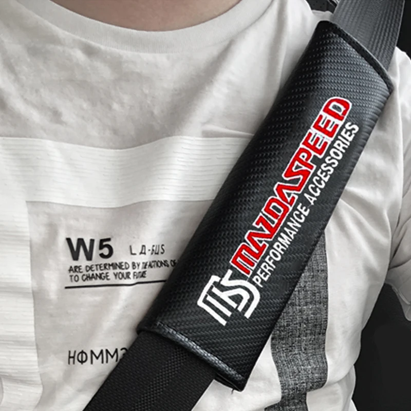 2 шт., JDM ДЛЯ MS, маздаспеед, углеродное волокно, чехол для ремня безопасности, наплечная накладка, автомобильный Стайлинг для Мазда, Хонда, Тойота, Мицубиси, аксессуары