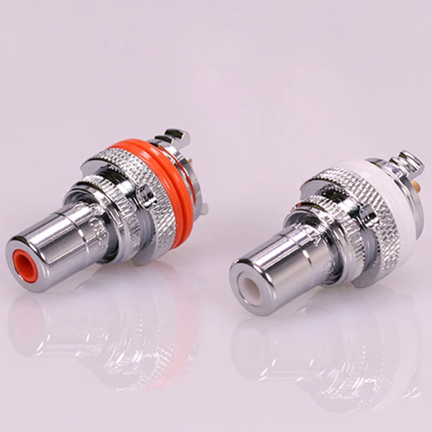 8 шт. Золото RCA Jack терминалы pom изоляции высокого класса RCA гнездо адаптера AV терминал Phono разъем - Цвет: Rhodium