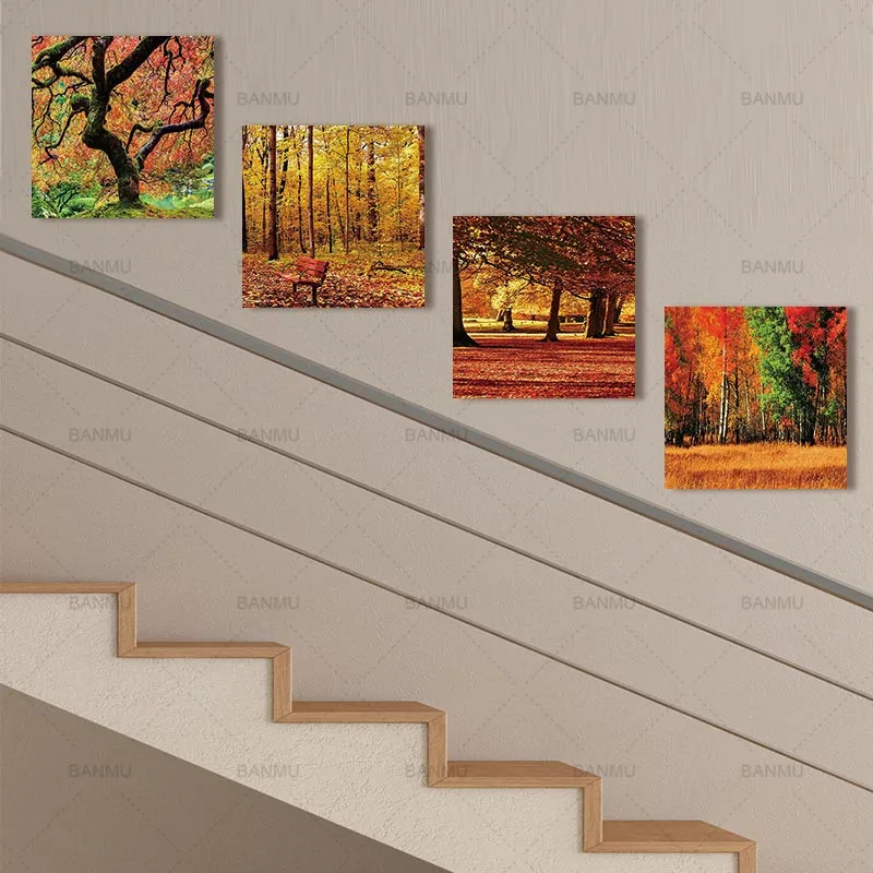 

Canvas painting wall art picture printed On Canvas Orange Tree Picture Living Room Decor Landscape Painting No Frame