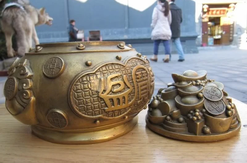 7 &quotКитайский буддистский храм латунный резной корнуопийный Курятник для