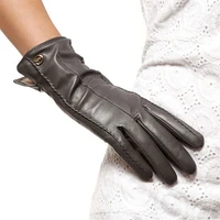 brand genuine leather gloves high quality women sheepskin glove fashion trend winter warm driving leather gloves el023nr