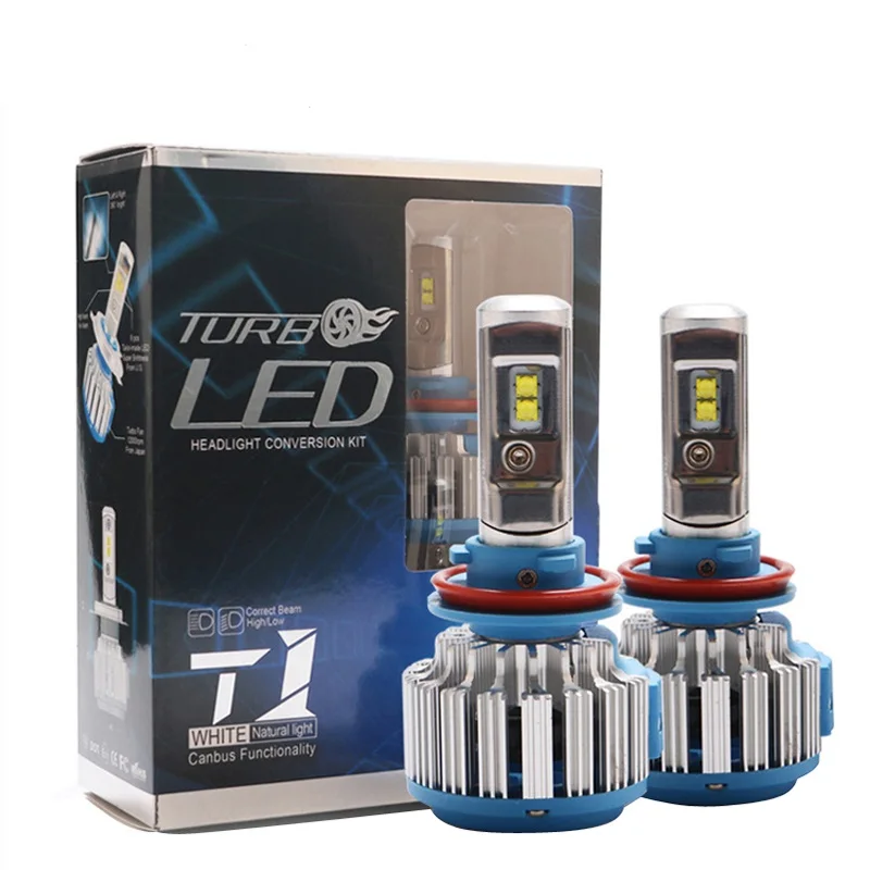 2 PCS T1 Series 70W 7200LM 6000K H4 H1 H3 Turbo LED Car Headlight H7 H11 880/881 9005 HB3 9006 HB4 9007 HB5 Light Bulb | Автомобили и