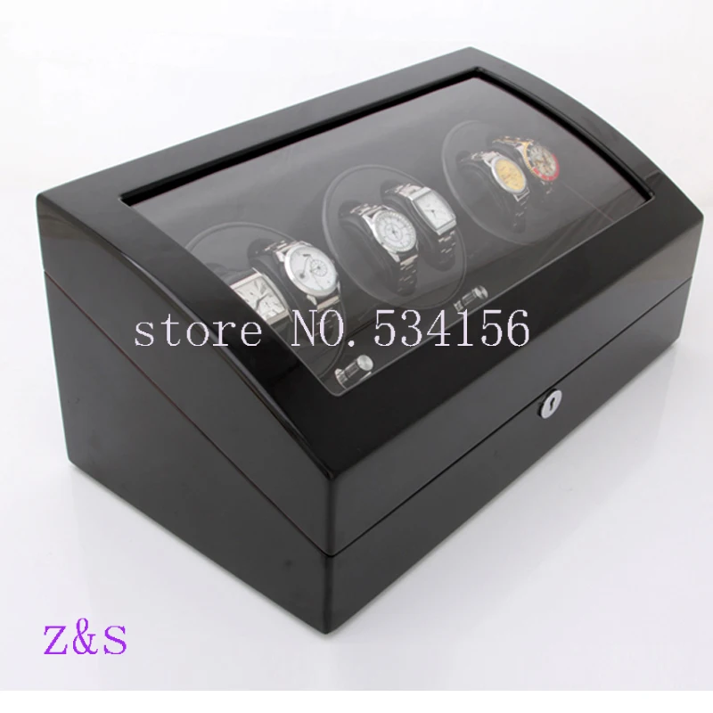 Деревянная намотка для часов с высоким блеском 6 + 7 дюймов|watch silver|watchwatch box winder |