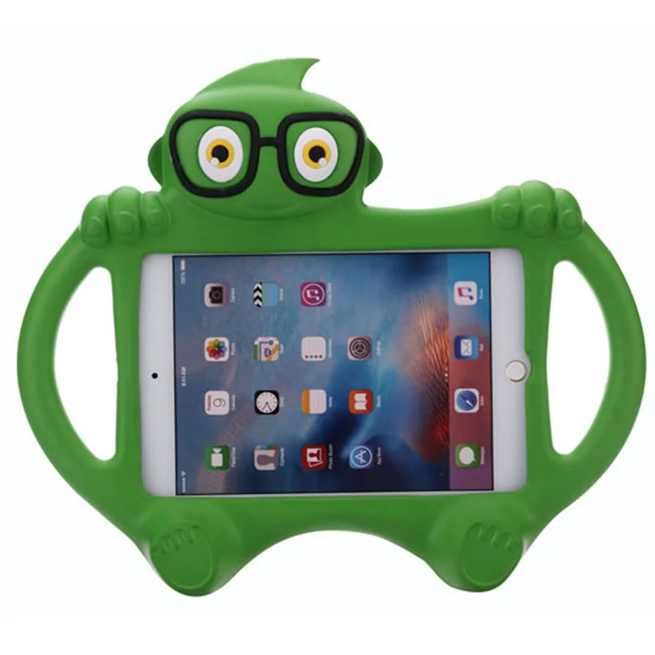 Зеленый Чехол для ipad mini 1 2 3 4 Дети милый мультфильм 3D защитный нетоксичный EVA пены ударопрочный для мини-Обложка для ipad Чехлы мини - Цвет: Зеленый