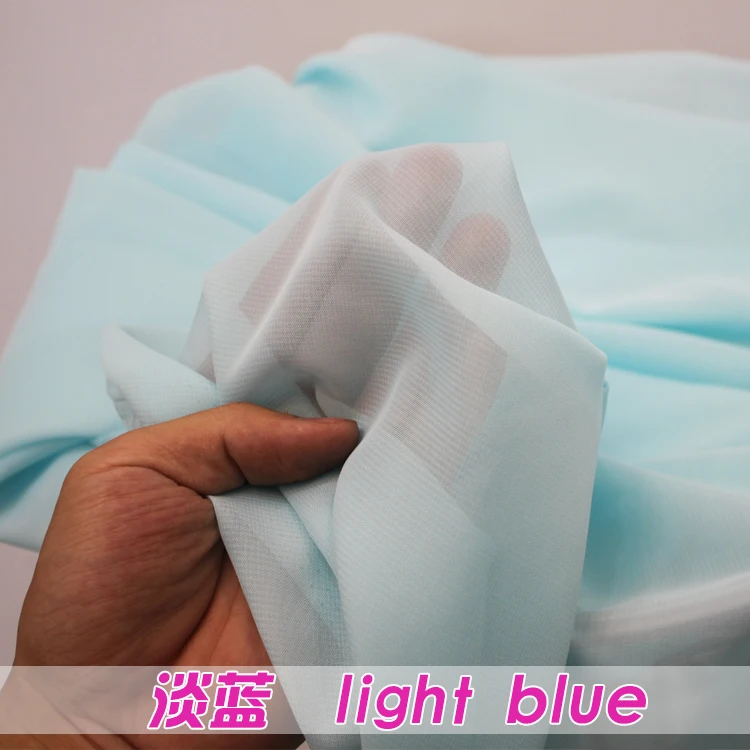 

Light Blue Chiffon Fabric Sheer Bridal Wedding Dress Lining Fabric Skirt 60" Wide 5 Yards Per Lot Free Shipping