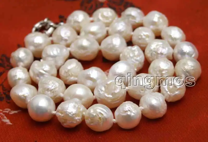 Большое ожерелье жемчуг Эдисон 9-10 мм Белое Круглое натуральное 17 дюймов nec6292