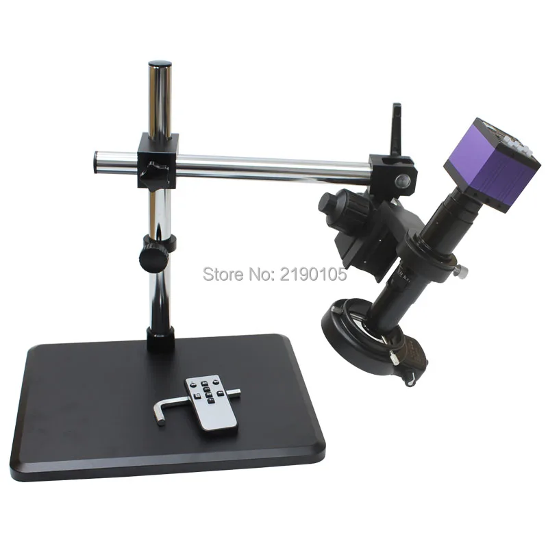 HDMI HD USB цифровая промышленная микроскопическая камера + кронштейн для тонкой регулировки с углом поворота 360 градусов + C-монтажный объектив + 144 светодиода.