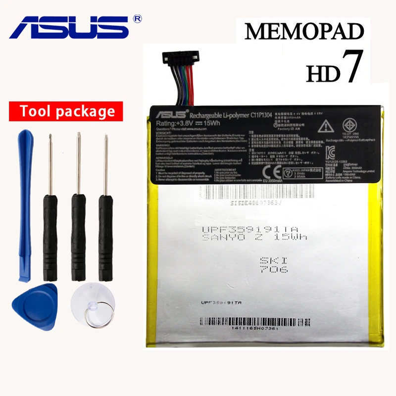 Оригинальный аккумулятор ASUS C11P1304 для MEMO PAD HD 7 ME173X K00U K00B HD7 3950mAh|Аккумуляторы